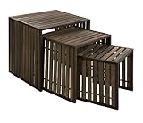 Iron Reinforced Wood Tiered Table Planter Stand - Set of 3