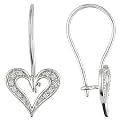 10Kw 0.06Ct Tdw Heart Earrings - White