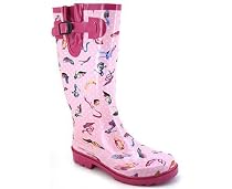 SHOE PRINT RUBBER BOOTS