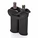 LAGUTE Neoprene Wine Tote Bag, Storage 750ml to 1L, Hot/Cold Insulated for 4 Hours (Black, 2-Bottle)