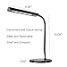 ToJane 5-Level Dimmable LED Desk Lamp with Touch Dimmer Control Panel & Night Light Feature ( Goose Neck Lamp, Office/Bedroom Lamp, Eye-Care Lamp, 8W High Luminance & Low Heat, Glossy Black Finish)