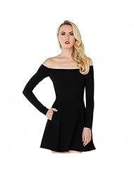 Acrylic Long Sleeves Off the Shoulder Ruched  Dress