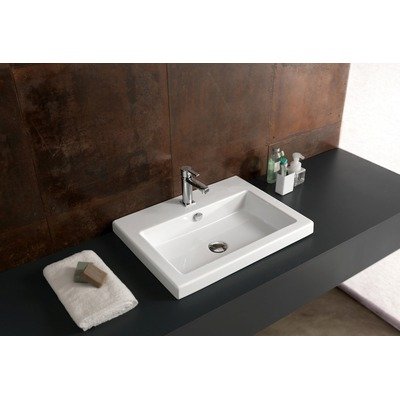 Cangas Ceramic Bathroom Sink Three Holes