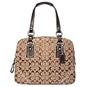 AUTHENTIC COACH SOHO SIGNATURE LARGE BUSINESS SATCHEL 10606 (Khaki, Dk Brown)
