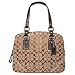 AUTHENTIC COACH SOHO SIGNATURE LARGE BUSINESS SATCHEL 10606 (Khaki, Dk Brown)