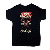 Toddler Kids AC/DC I Wanna Be a Rock N Roll Singer T Shirt in Black