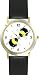Two Bees Kissing - Bee or Bumblebee - JP - WATCHBUDDY&reg; DELUXE TWO-TONE THEME WATCH - Arabic Numbers - Black Leather Strap-Size-Women's Size-Small