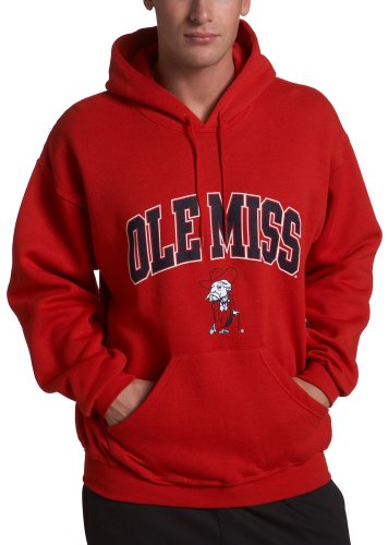 Ole Miss Rebels Hoodie with Arch and Mascot (X-Large, Red)