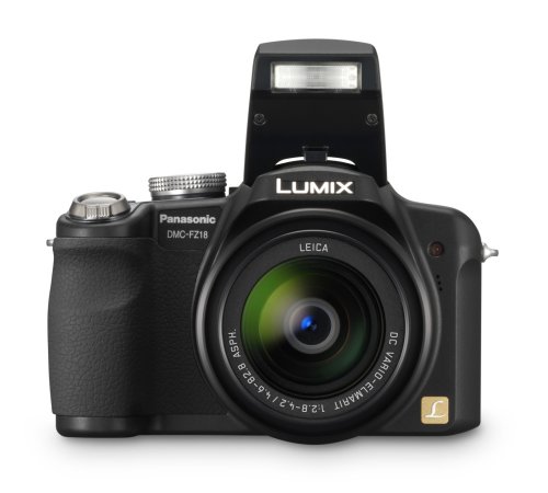 Panasonic Lumix DMC-FZ18K 8.1MP Digital Camera with 18x Wide Angle MEGA Optical Image Stabilized Zoom (Black)