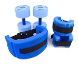 Exervo Aqua Fitness Water Jogging Belt, Pool Dumbbells & Ankle Cuffs Kit