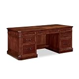 Arlington Medium Walnut Executive Desk 60W Medium Walnut Finish