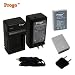 Progo Battery and Charger Kit for Olympus BLN-1, Olympus OM-D EM-5, 1600mAh, Retail Pack.