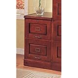 Coaster Legal/Letter File Filing Cabinet with Lock, 2-Drawer, Cherry Finish