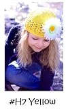 My Little Noggin Yellow Crochet beanie Kufi Hat & Flower
