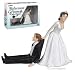 Reluctant Groom Dragging Humorous Wedding Cake Topper Decoration