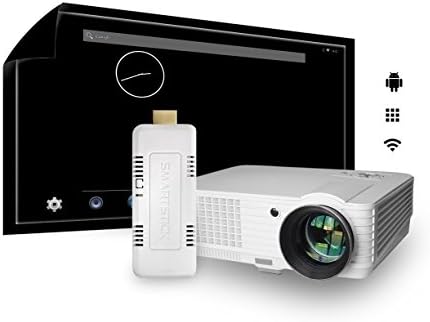 LCD LED Projector HD Home Theater Video Picture COMPLETE PACKAGE with Wi-Fi SmartStick Custom Android PC Mini Computer (Custom Projection Screen Options)
