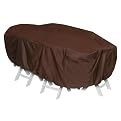 Two Dogs Oval Table and Chair Cover Set - Chocolate Brown (92")