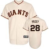 MLB Men's San Francisco Giants Buster Posey Ivory Home Short Sleeve 6 Button Synthetic Replica Baseball Jersey Spring 2012