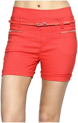 New Kathy Women's Solid High Waisted Vintage Style Shorts(BTM-SHT,LRDA1-SM)