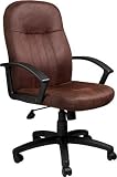  : Boss Bomber Brown Microfiber Mid Back Chair Executive Seating