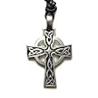 Saint Petroc Cross Pewter Pendant with Adjustable Cord Necklace