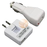 White Universal USB Car + Travel / Wall Charger Adaptor for Apple iPad / iPhone / iPhone 3G / iPod Video / iPod Touch / iPod nano