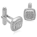 Buy Cufflinks - Men's Sterling Silver Cushion Diamond Cuff Links (1/10 cttw, I-J Color, I3 Clarity)