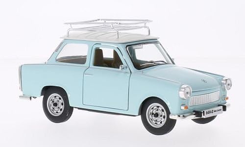 Trabant 601 S Deluxe with roof rack, light blue/white, Model Car, Ready-made, Lucky The Cast 1:24