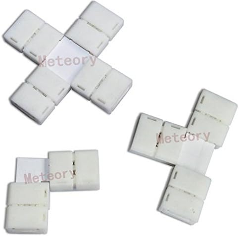 Meteory Bundle of Connectors, 1x L Shape + 1x T Shape+ 1x Cross for 10mm Wide 5050/5630 SMD LED Flexible Strip Lights