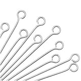 Silver Plated Open Eye Pins 21 Gauge 2 Inch (x50)