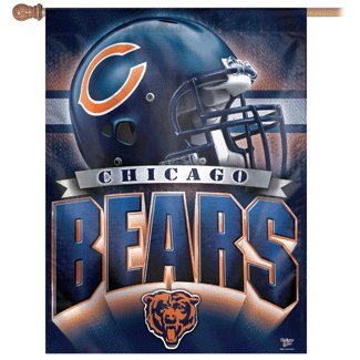 CHICAGO BEARS Team Logo Weather Resistant 27 by 37 VERTICAL FLAG (Indoor & Outdoor)