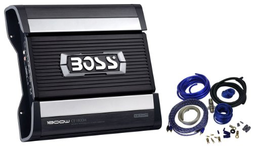Package: Boss CE1800M 1800 Watt Chaos Epic Series Monoblock Car Amplifier + Cadence WK41 Complete 4 Gauge Wire Kit With Rca Cables
