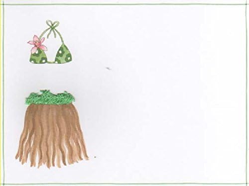 Grass Hula Skirt with Chenille Trim Party Invitation