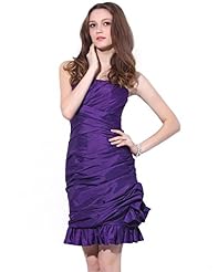 Strapless Sheath Lace Natural   Waistline Knee Length Short Taffeta Party Dress 
