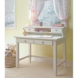 Home Styles Naples Student Desk and Hutch Set in White Finish