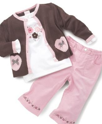 Nannette Baby Girl 3 Piece Knit Sweater Set