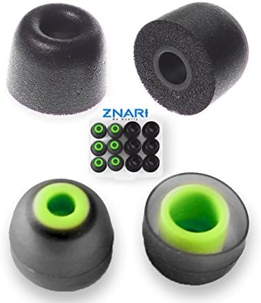 Jaybird Earphone Earbud Foam And Silicone Tips With Protective Case - BlueBuds X, X2 - 3 Pairs Foam 3 Pairs Silicone - 12 Pieces - Medium Black