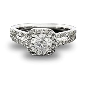1.70 ct F Vs-2 round cut diamond engagement ring micro pave style 18kt white gold