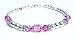 October Pink Tourmaline Sterling Silver Swarovski Crystal Bracelets