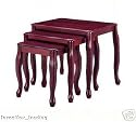 NEW Queen Anne Style Nest of 3 Tables. Mahogony 1587