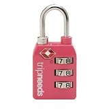 High Security 3-Dial TSA Combination Luggage Lock With SEARCHCHECK Indicator - HOT PINK