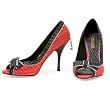 3 Inch High Heel Sexy Pump Shoes Peep Toe Pumps Black Red Polka Dot
