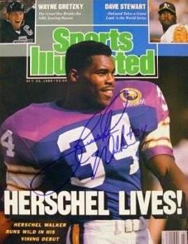 Herchel Walker Autographed/Hand Signed Minnesota Vikings Sports Illustrated Magazine