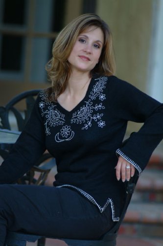 Embroidered V-Neck Alpaca Sweater