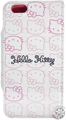 HELLO KITTY Face Button Flip Case for Apple iPhone 6 Plus (5.5inch) Wallet Diary Cover (White)