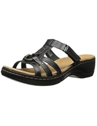 Shoes: Clarks Womens Hayla Theme Wedge Sandal, Black, 9.5 M US - Clarks Footwear Womens