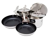 Kitchen Elements Gourmet Stainless Steel Copper Bottom 8-Piece Cookware Set