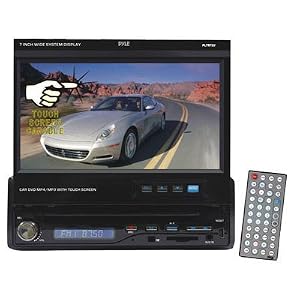 PYLE PLTS72U 7-Inch Single DIN In-Dash Motorized Touch Screen TFT/LCD Monitor with DVD/CD/MP3/MP4/USB/SD/AM-FM/RDS Receiver