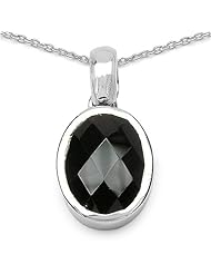 2.80 Carat Genuine Garnet Sterling Silver Pendant Necklace 18"
