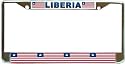 Liberia Liberian Flag Chrome Metal License Plate Frame Holder